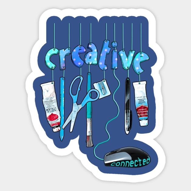 Connected Creative in Blue Sticker by micklyn